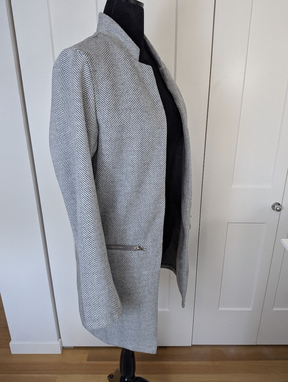 NWT Angafashion Women's Long Cardigan Open Front jacket Blazer Over coat S Gray